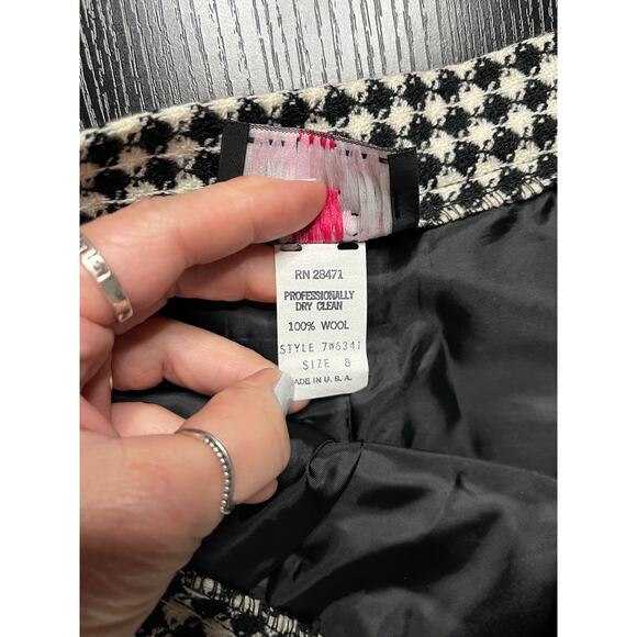 Vintage Vinci Clothiers Wool Houndstooth Midi Skirt - Picture 7 of 9